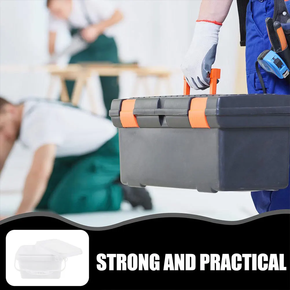 

2pcs Paint Plastic Bucket With Handle Multipurpose Storage Bucket For Paint Pigment Container With Lid Square Buckets