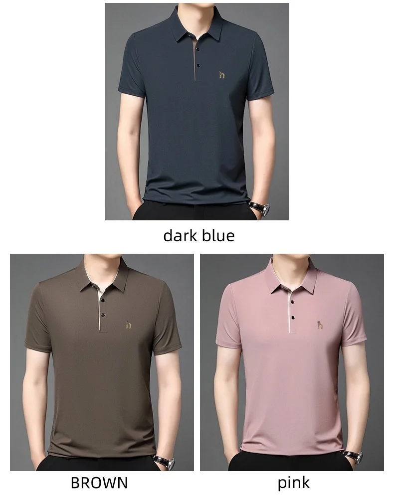 Summer New Men's Fashion T-shirt POLO Comfortable, Breathable, High end Embroidered Business Golf Flip Collar Top Short Sleeve image 5