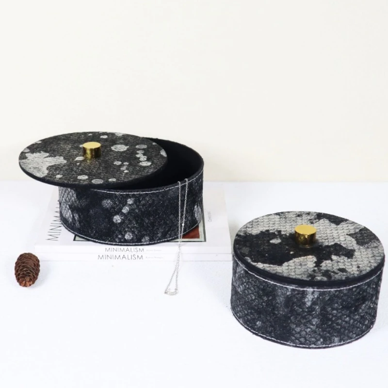 

Luxury Round Jewelry Box Nordic Style Vanity Organizer for Dressing Table Home Bedroom Decorative Multifunctional Display Case
