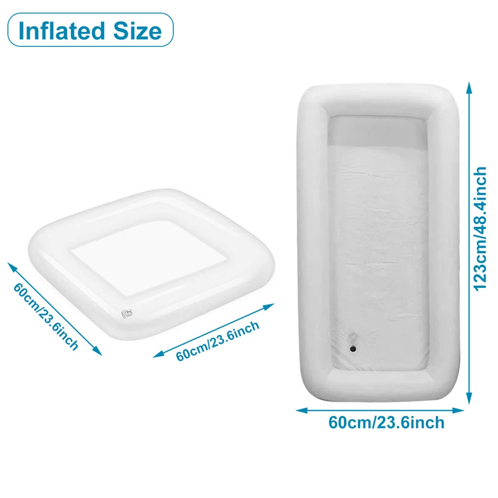 1pc Inflatable PVC Ice Serving Tray Cooler with Drain Plug Floating Durable Drink Chiller for Picnic Pool Party Supplies