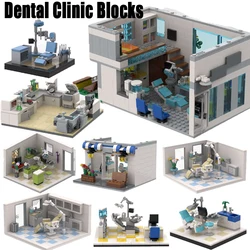 City Street View Dental Clinic Seriea Building Blocks Hospital Laboratory Medical Doctor Dentist Teeth MOC Bricks Friend Toy Boy