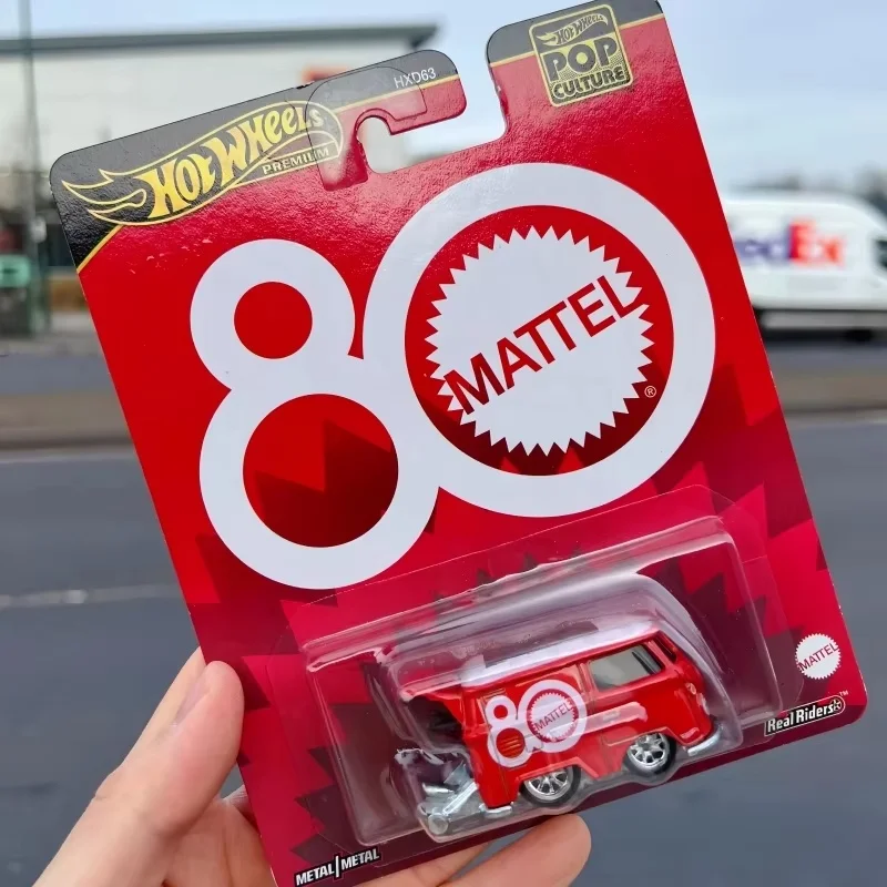 

In Stock Genuine Hot Wheels Car Culture Alloy Car Model Iron Bottom Rubber Tire 80th Anniversary T2 Bus Kool Kombi Holiday Gifts