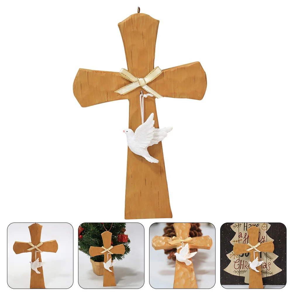 

Resin Cross Ornament Chic Catholic Desktop Wall Crucifix Decorative Resin Cross for Home Religious Wall Decor Bible Verse Cards