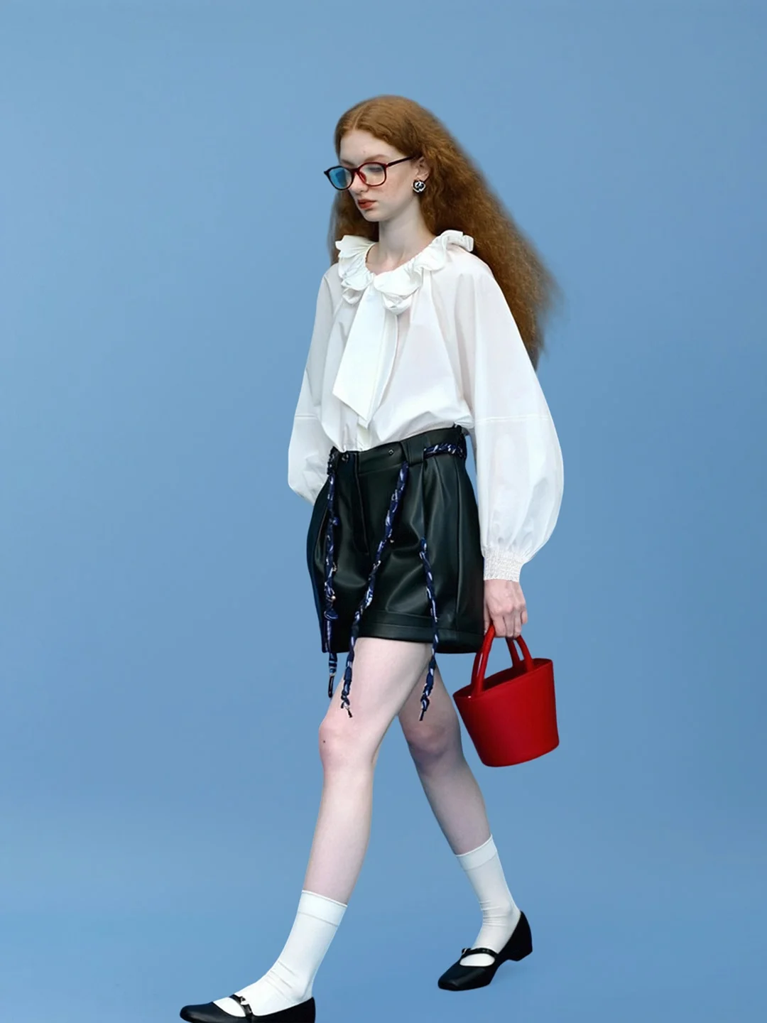 

AHMI Sweet Sle Long Sve irt Knot Lace Trim Decoration Spring Autumn Girl's Cute Sle Cotton Pure Color irt