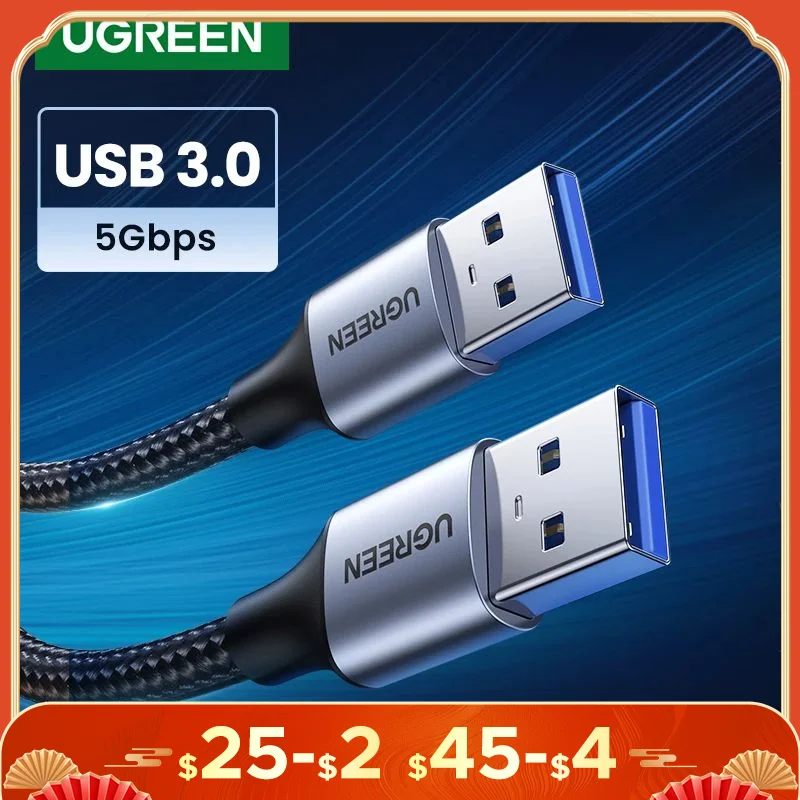 Ugreen USB to USB Extension Cable Type A Male to Male USB 3.0 2.0 Extender for Radiator Hard Disk TV Box USB 3.0 Cable Extension