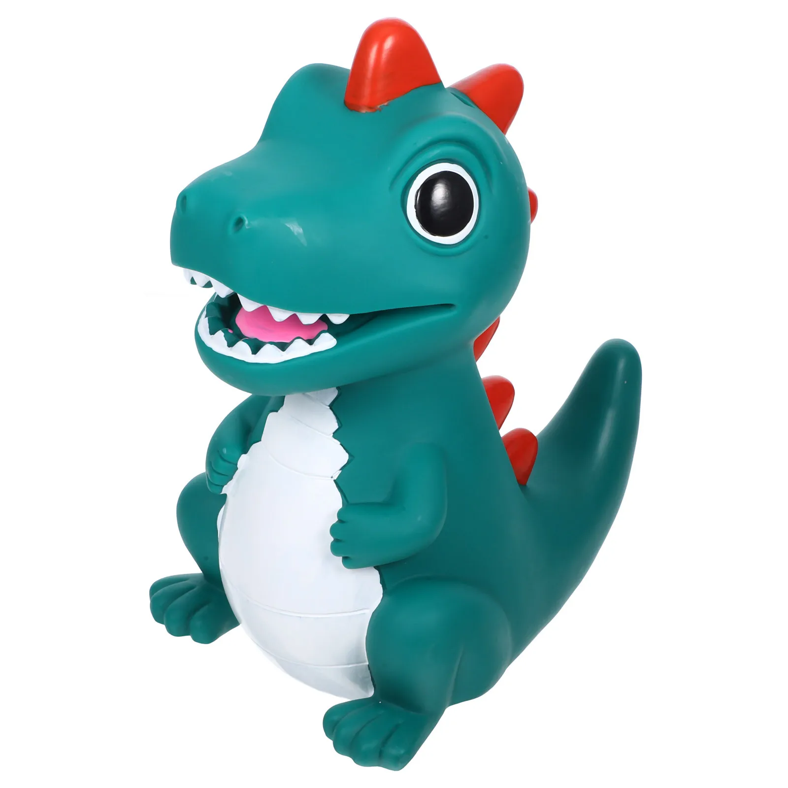 กระปุกออมสินไดโนเสาร์ สีเขียวเข้ม วัสดุไวนิล แข็งแรง ทนทาน สำหรับเด็ก กล่องเก็บเหรียญลายการ์ตูน ของขวัญวันเกิด วันคริสต์มาส