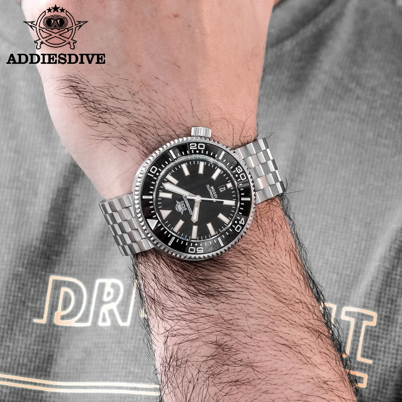 ADDIESDIVE Watch Men‘s 1000m Diving Stainless Steel Watches Sapphire BGW9 Luminous  NH35 Mechanical Waterproof Reloj Hombre