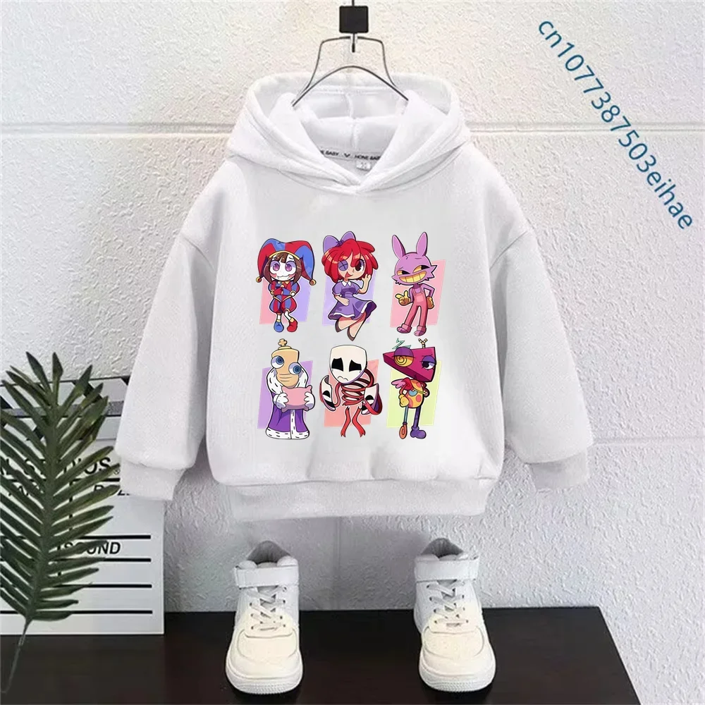 Kids Outer Coat The Amazing Digital Circus Hooded Sweatshirt Spring Autumn Long Sleeve Boys Girls Walking Casual Tops