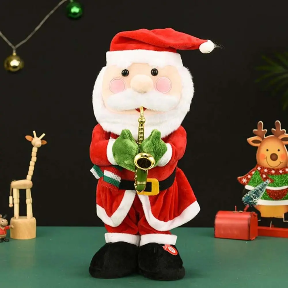 خاص سانتا كلوز عيد الميلاد ثلج الأيائل مضحك الكهربائية 35 سنتيمتر الحلي الرقص الغناء محشوة اللعب الهدايا #1