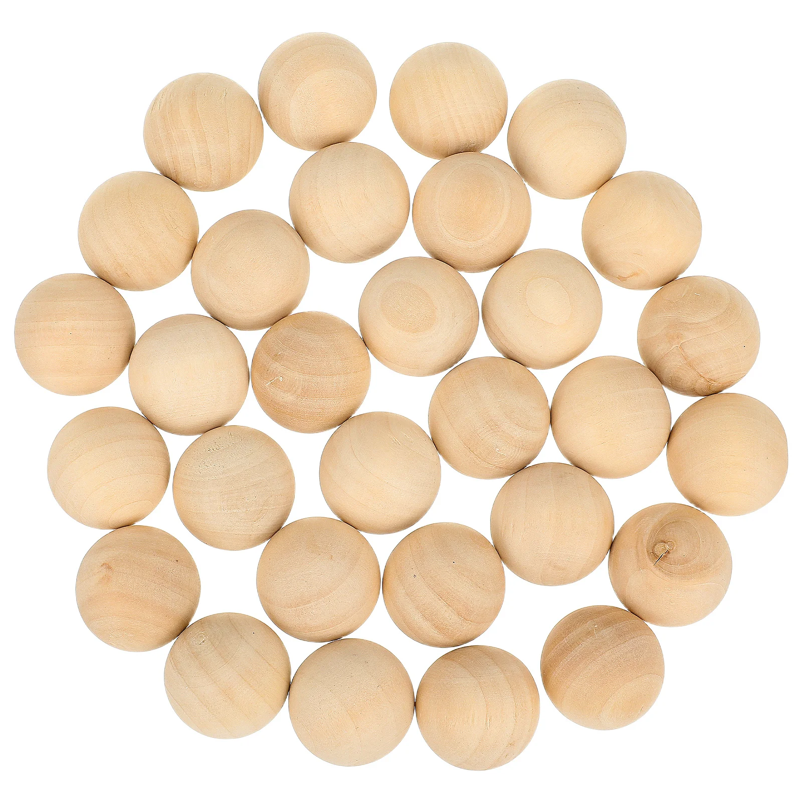 

30Pcs Round Wooden Ball Solid Lotus Wood Beads 30mm Smooth Surface DIY Jewelry Making Craft Accessories Creative Painting Craft