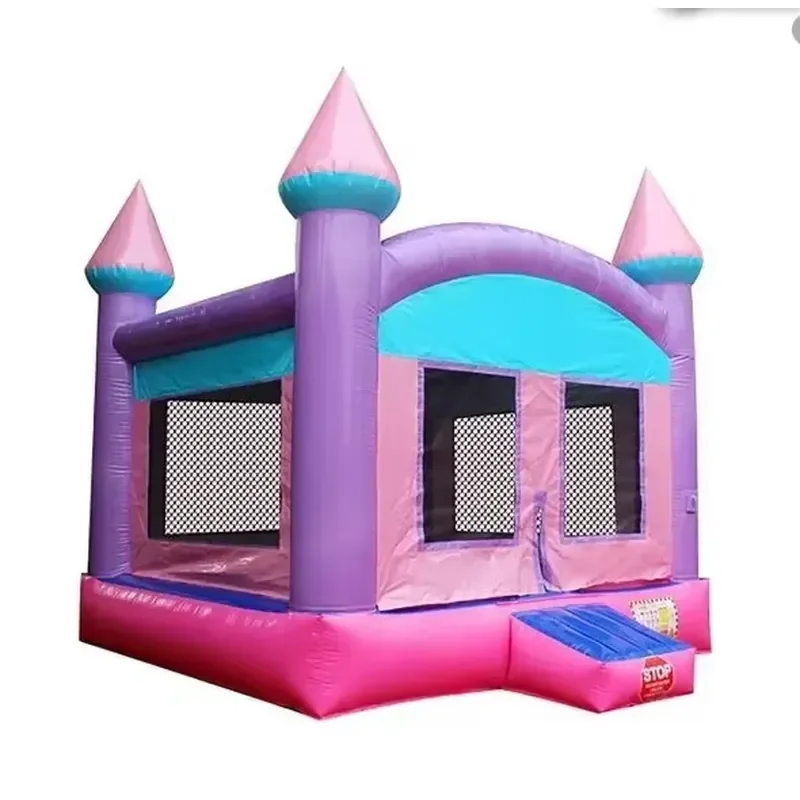 PVC Inflatable Jumping Castle with Slide Commercial Bouncy House Trampoline Easy Install for Birthday Party Rental