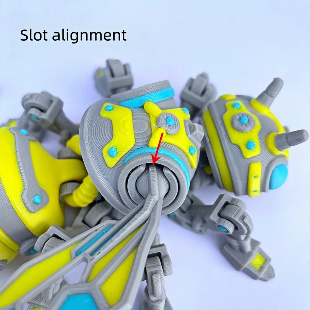 3D Printed Mechanical Bee Toy Joints Can Move Sizes 8/10cm Jointed Full Movable Birthday Gift Realistic Animals Decorative