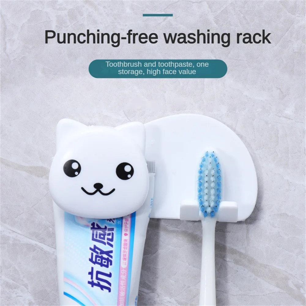 Toothbrush Rack Bathroom Punch-free Multi-function Wall Hanging Hole Free Facial Cleanser Clip Storage Rack