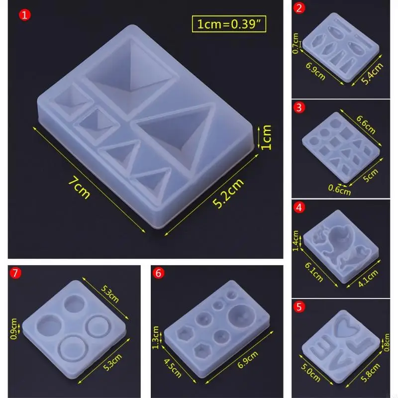 57QA DIY Silicone Mold Crystal Earrings Pendant Silicone Mold Decorative Epoxy Mold DIY Tools for Girls Women Craft Lover