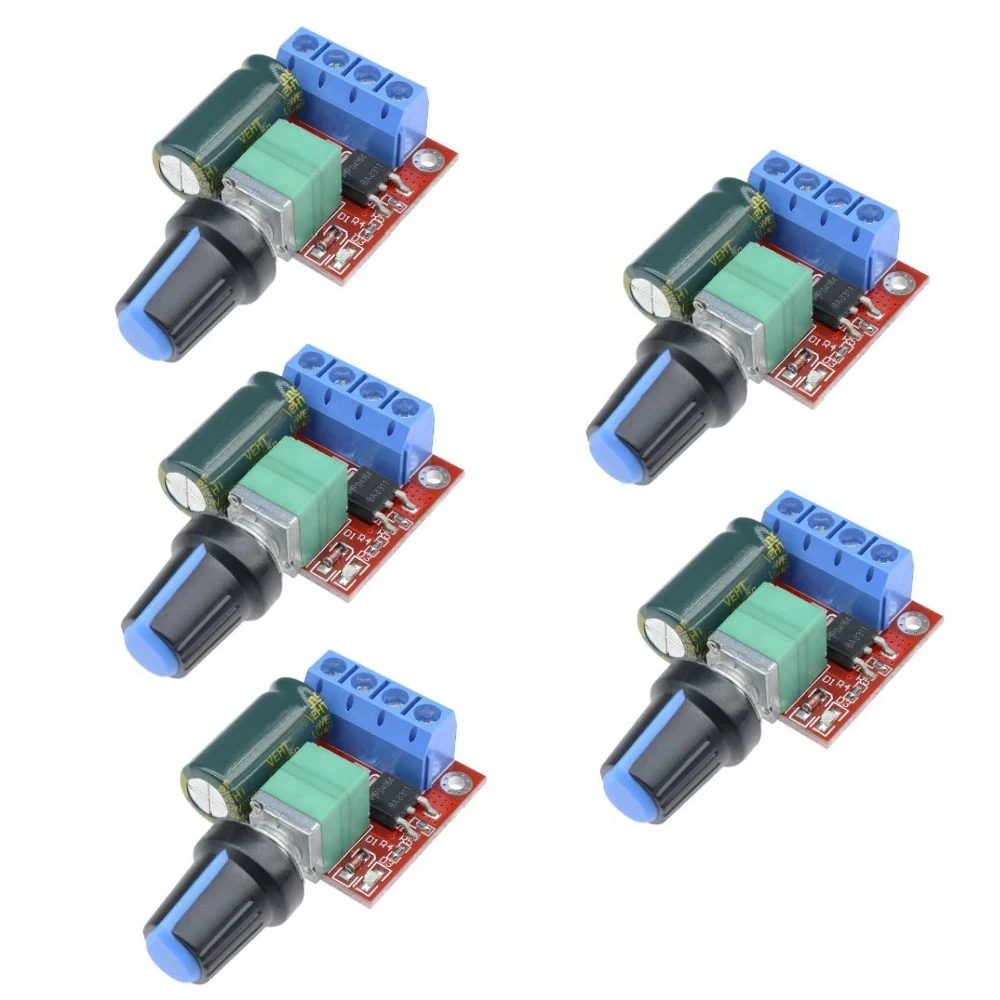 5Pcs Mini 5A 90W PWM 12V DC Motor Speed Controller Module DC-DC 5V-35V Adjustable Speed Regulator Control Governor Switch 24V