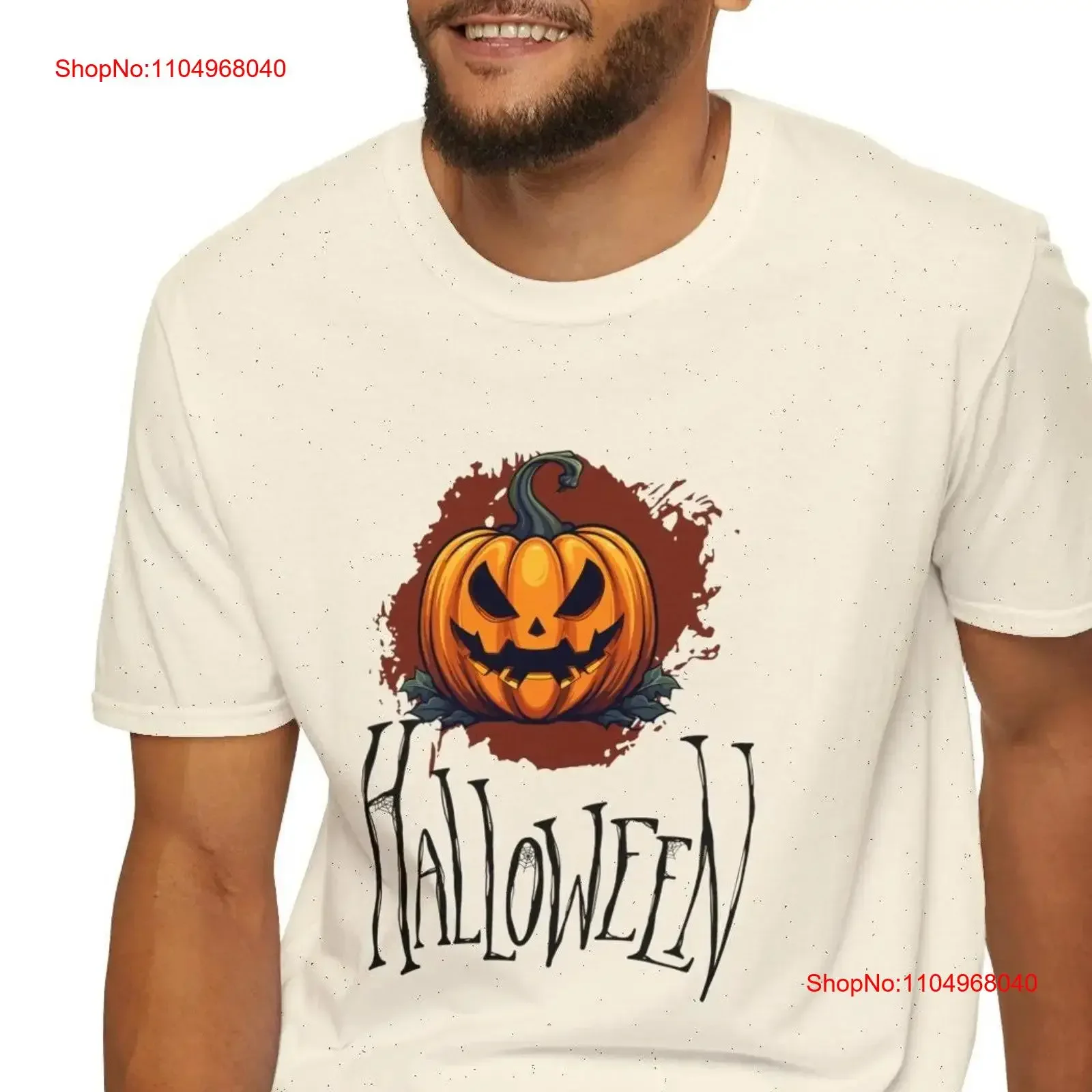 

Scary Pumpkin T Shirt Halloween Figure with Spooky Text Perfect for Night Fun All Ages vintage Washed Stylish Soft graphic