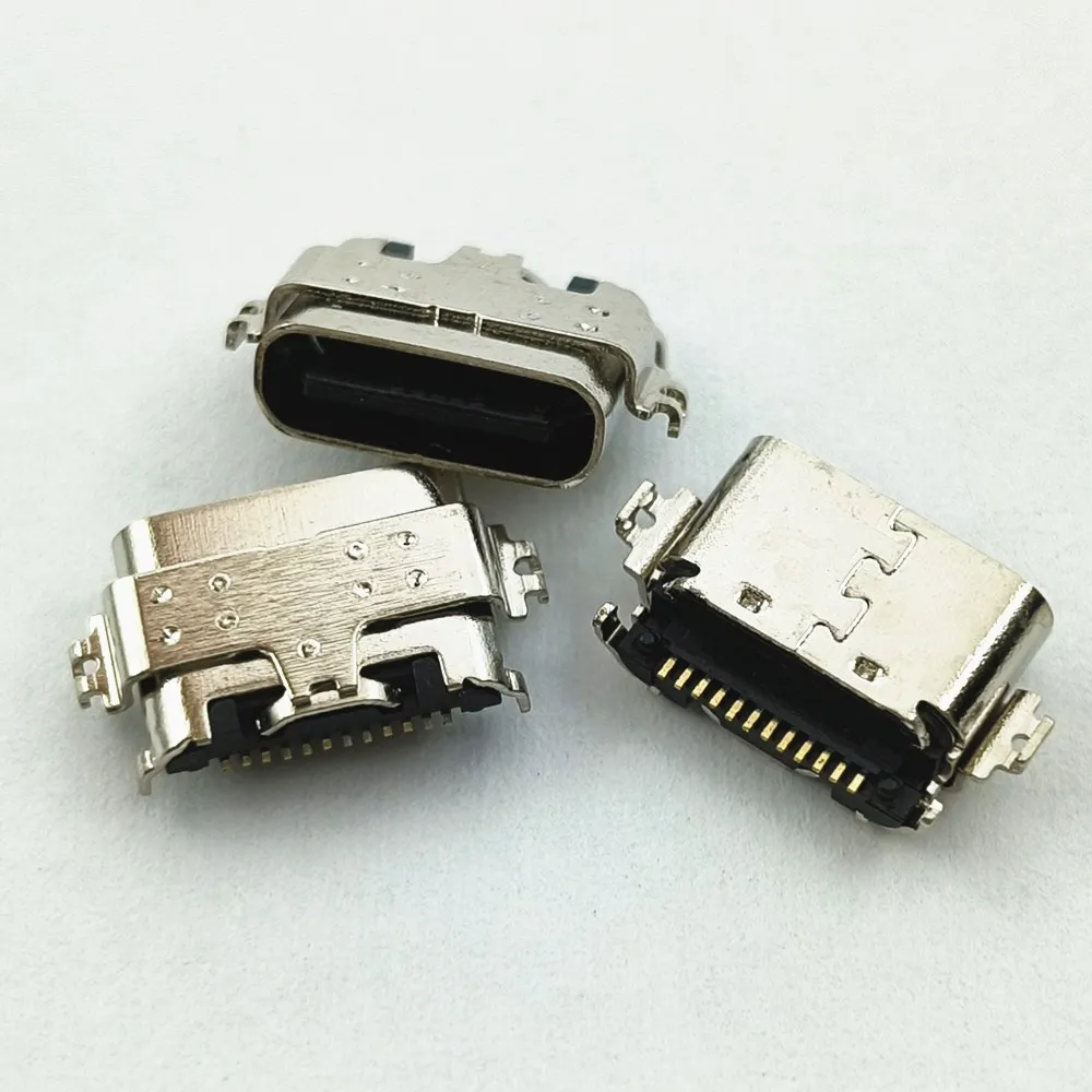 Conector do carregador USB Conector da doca de carregamento Jack, Conector tipo C, TCL 9081, 9080, 9080G, Tab 10S, 9081X, 12Pin, 5-100Pcs