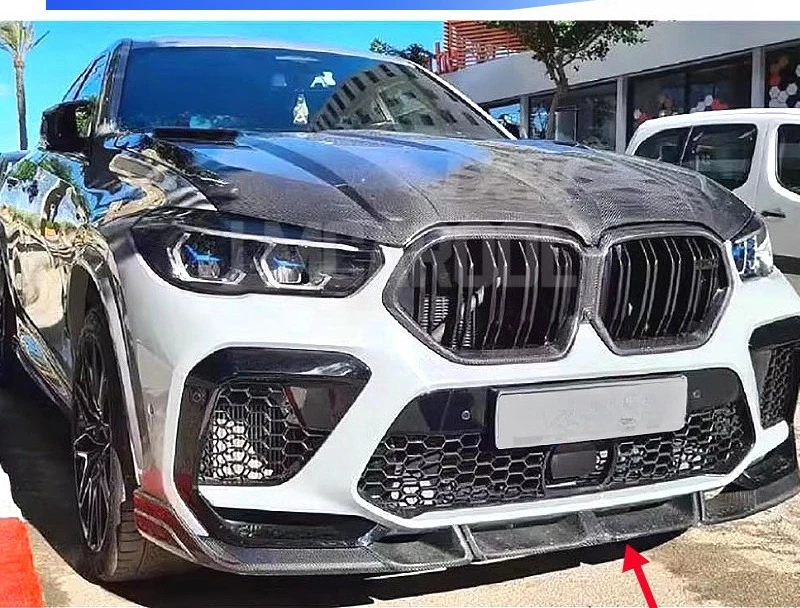 

Suitable For BMW F96 X6M Real Carbon Fiber, Three-stage Front Lip, Front Shovel And Front Spoiler, Modified Auto Parts