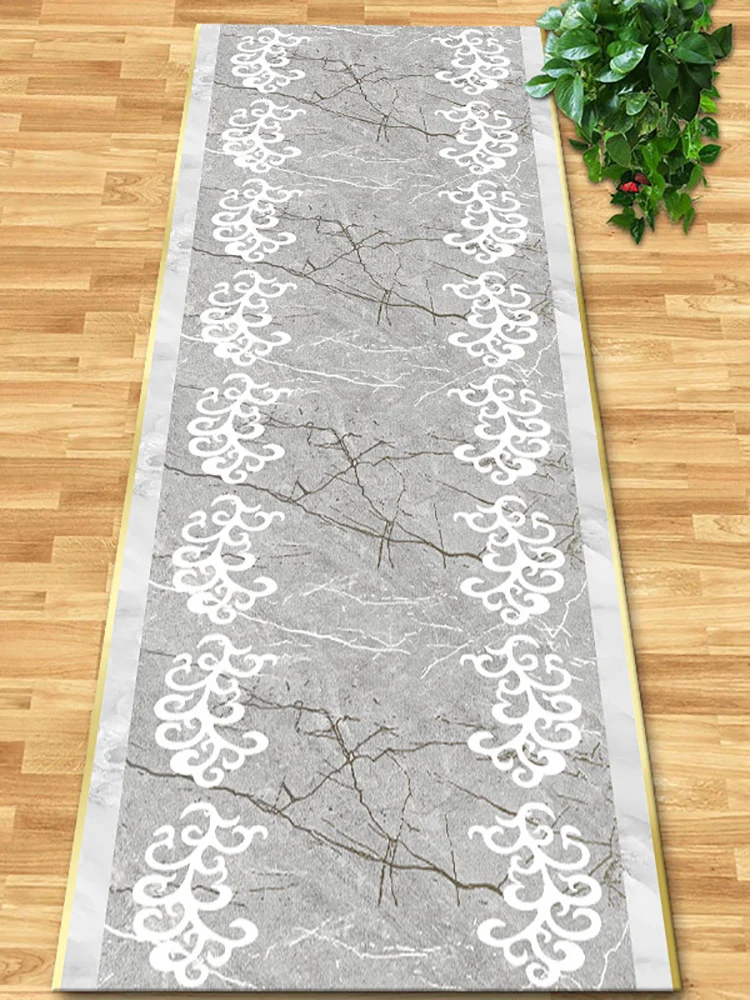 Modern Luxury Long Corridor Carpet Living Room Europe and America Gold Decor Hall Carpet Large Area Rugs Soft Non-slip Floor Mat