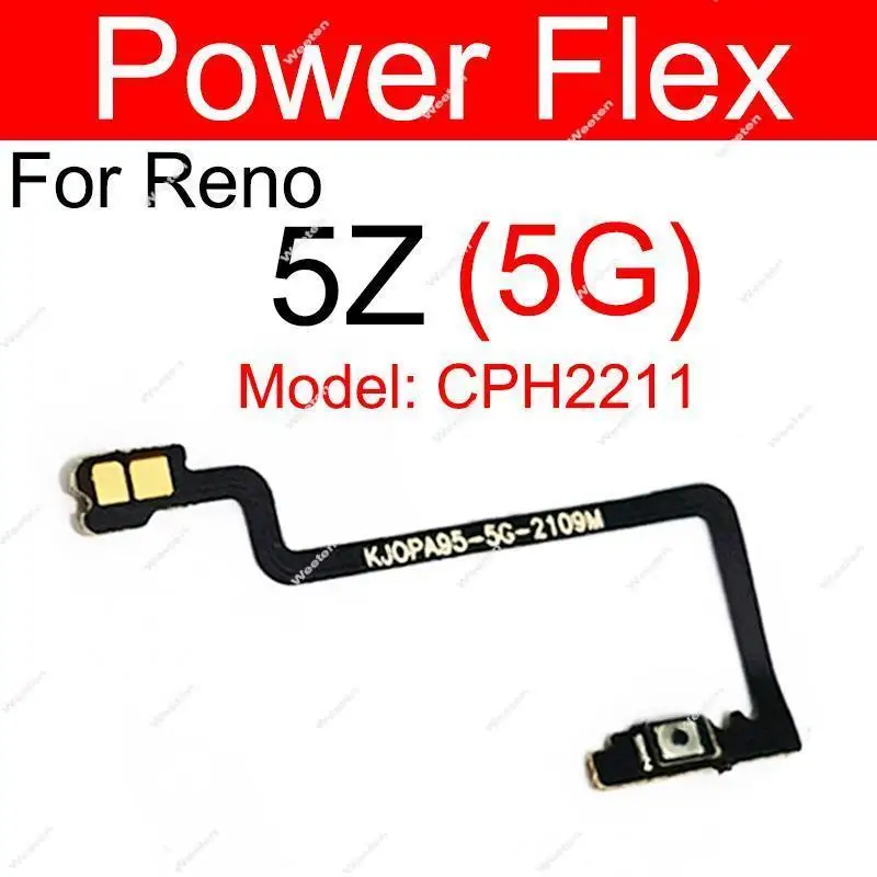 Power Volume Flex Cable For OPPO Reno 5Z 5K 5F 5 Lite 5G Side Button Power Volume Flex Ribbon Replacement