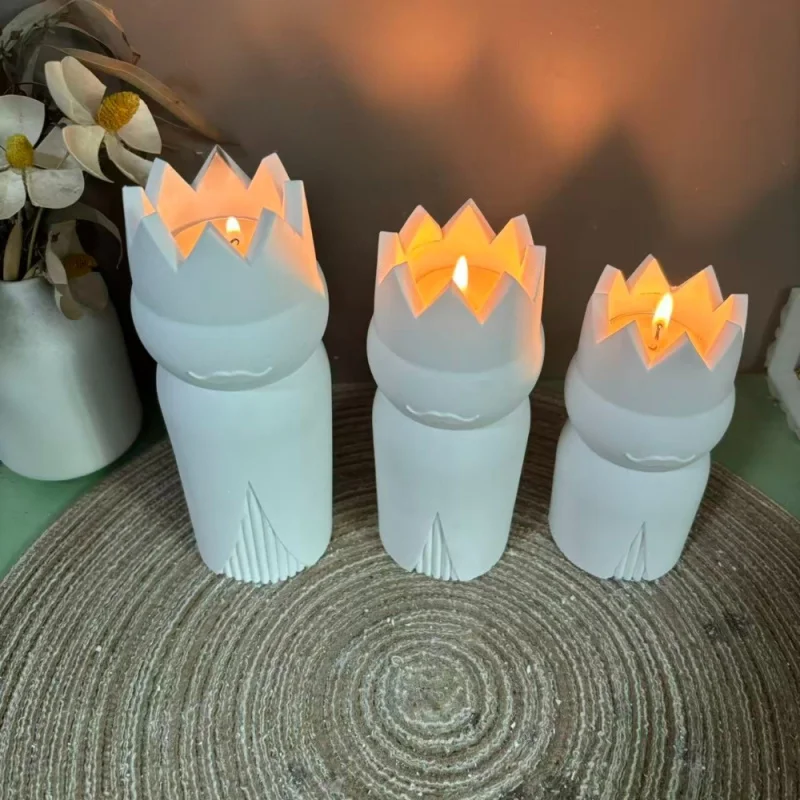 

3Pcs Santa Claus Candle Holder Mold, Christmas Silicone Molds for Making Epoxy Resin, Plaster, Wax Candle Stand Decorations