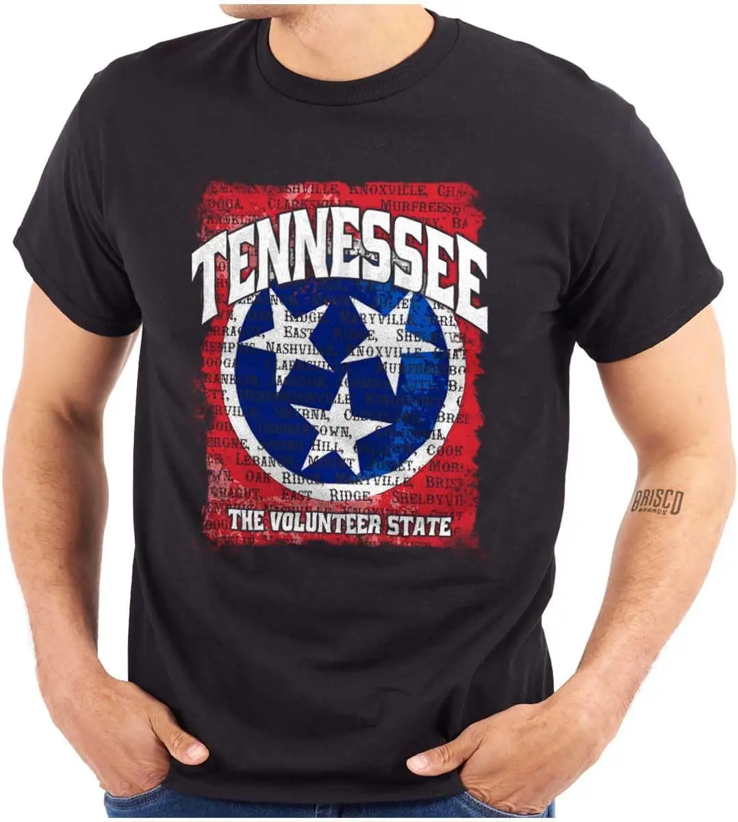 Brisco Brands Tennessee TN Volunteer State Flag Graphic T Shirt Men or Women