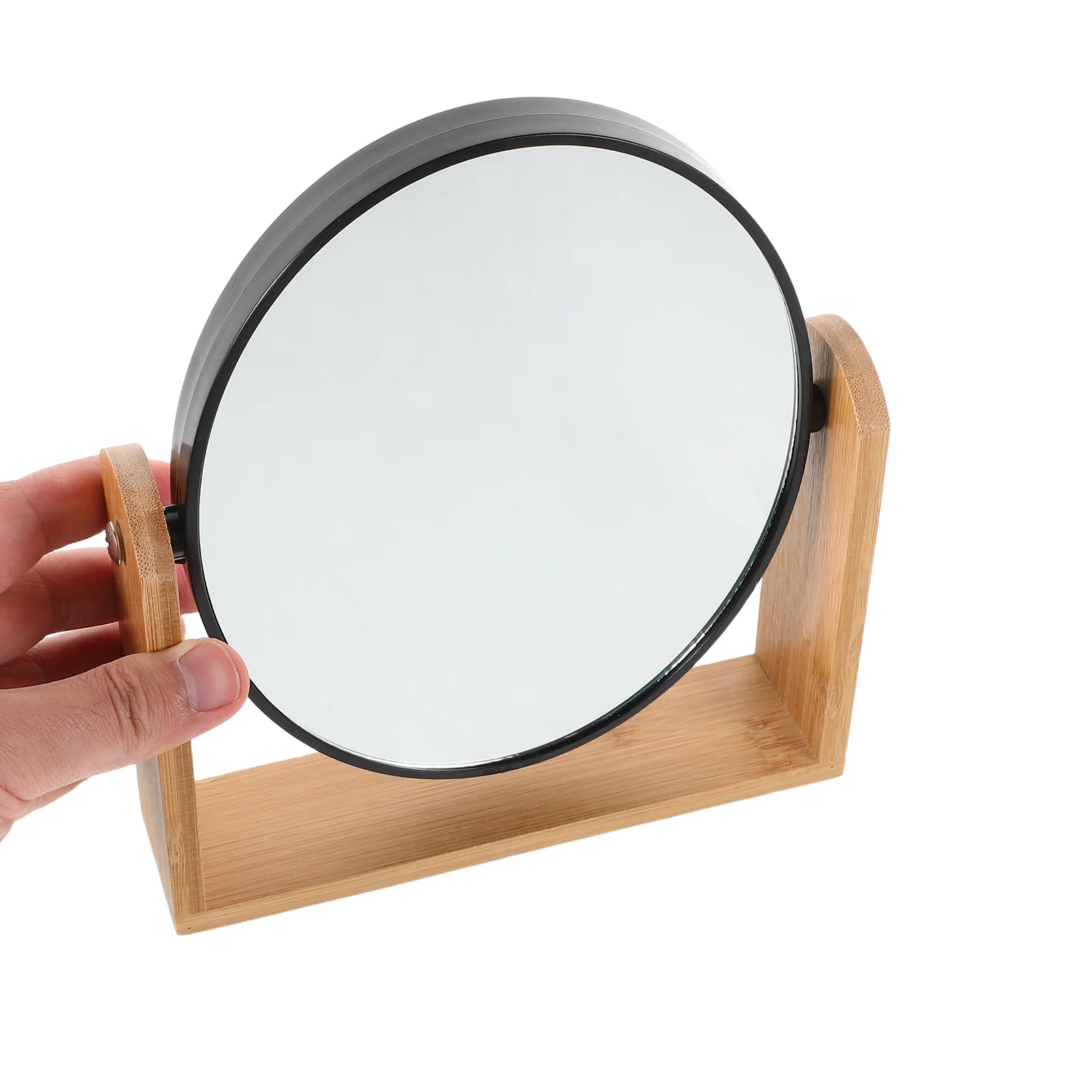 

Bamboo Makeup Mirror Round 3X Magnification Dual-Sided Swivel Desktop Mirror with Stand for Vanity Tabletop Beauty Routine Women