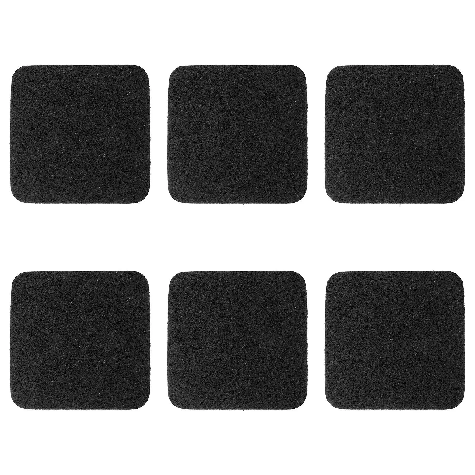 6 Pcs Floor Compressor Rubber Pad Anti Vibration Sound Insulation Treadmill Anti-static for Tile Black Hard