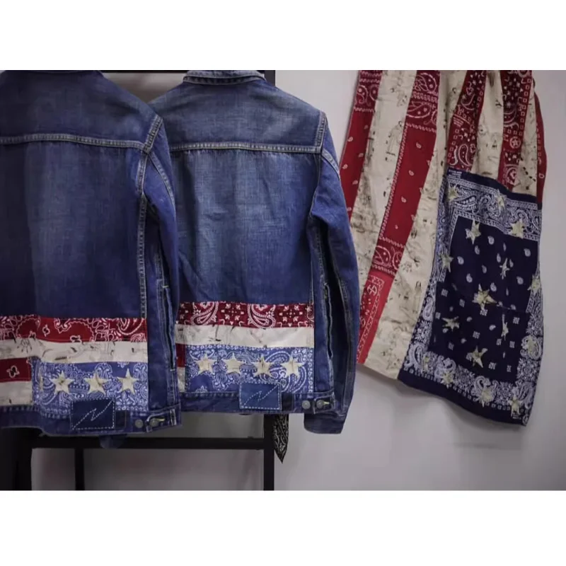 VISVIM WMV FLAG STOLE STARS cashew flower patchwork handmade five-star hanging scarf shawl