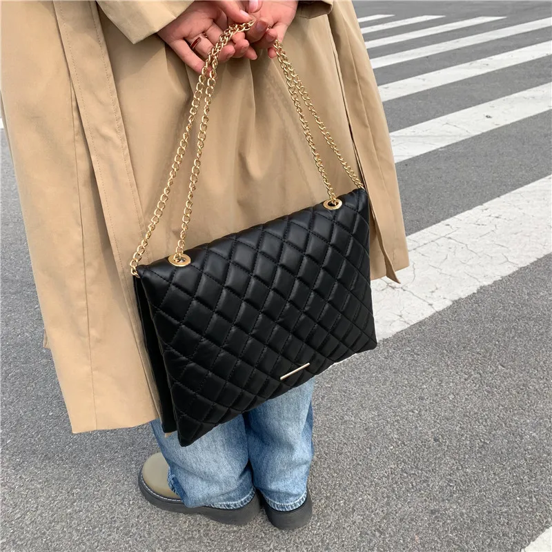 Sac à main à carreaux en cuir Pu pour femmes, sacoche à bandoulière, à la mode, grande enveloppe, nouvelle collection printemps 2023