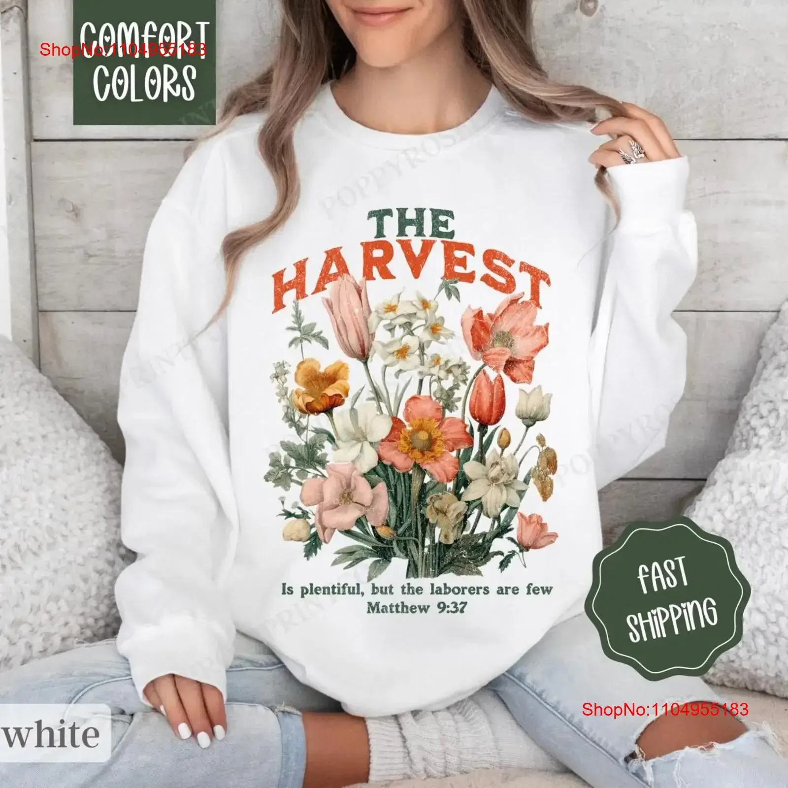 

Fall Scripture SweaT T Shirt The Harvest Sweater Womenswear Crewneck Womens Autumn Weather vintage Washed homme Versatile