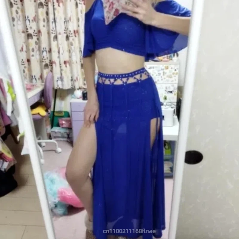 New Tassel Sexy Performance Belly Dance Dance Set with Split Ends for Slimming, Eastern Classical Dance Performance Costume