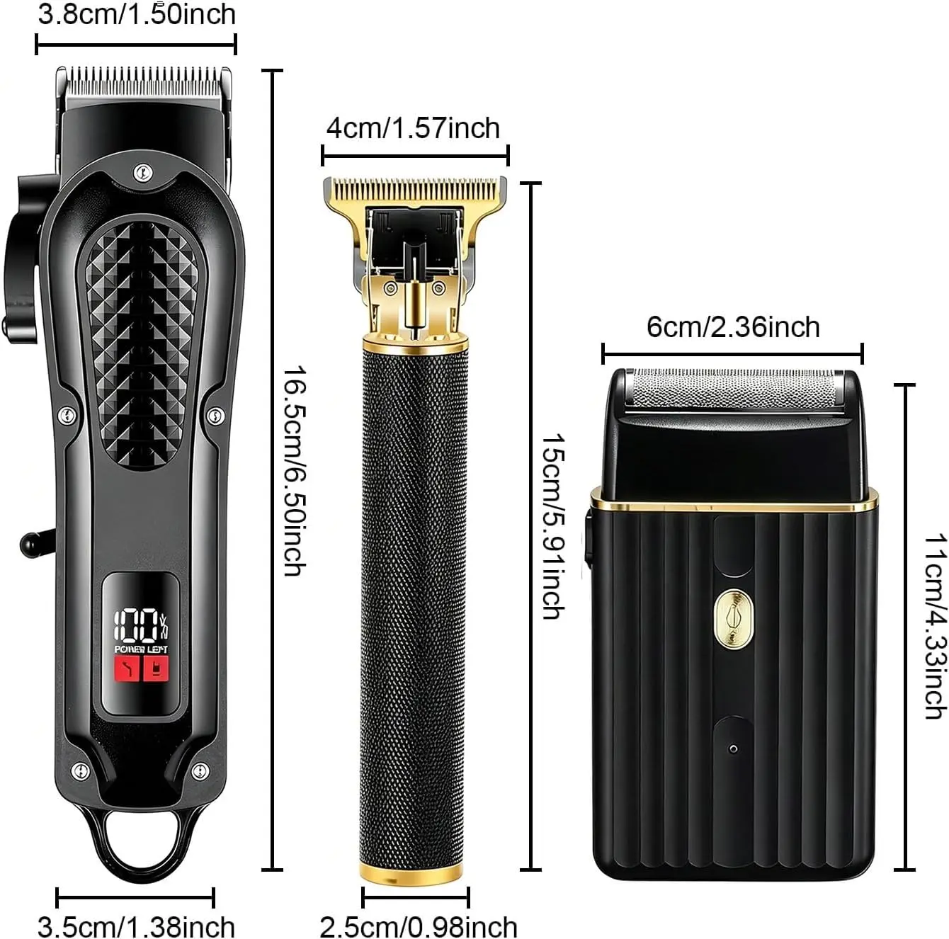 CBQ A168+T9+8018 Men's Multi-functional Hair Clipper, Cordless Grooming Kit, Equipped with T-Blade Beard Trimmer and Lightweight Floating Head Shaver, Versatile Men's Haircutting Set, Suitable for Home and Travel.
