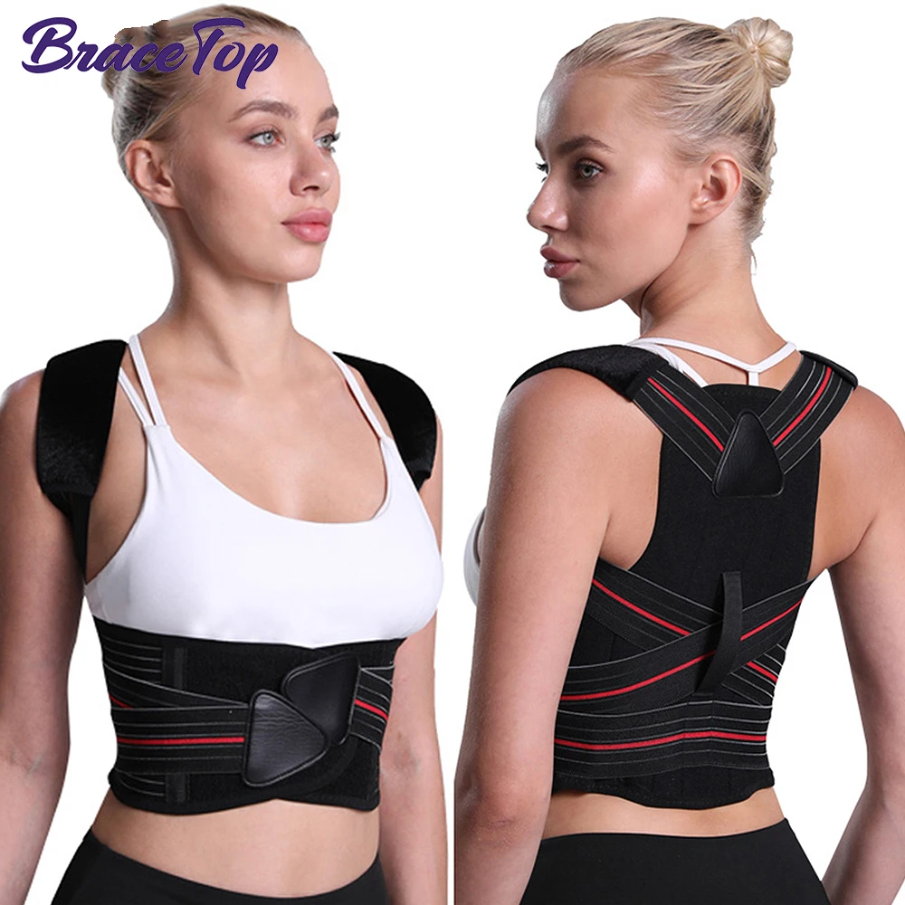 BraceTop Adjustable Posture Corrector Back Support Shoulder Brace Posture Correction Spine Posture Corrector Postural Fixer Tape 