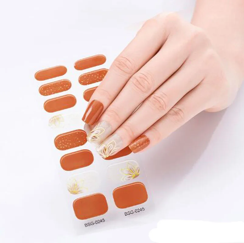 เจลเล็บห่อปลายนิ้วศิลปินเจล Lampe Manucure สติกเกอร์เล็บเล็บฟิล์ม UV กึ่งหายเล็บแพทช์ DIY ความงามเล็บปลอม