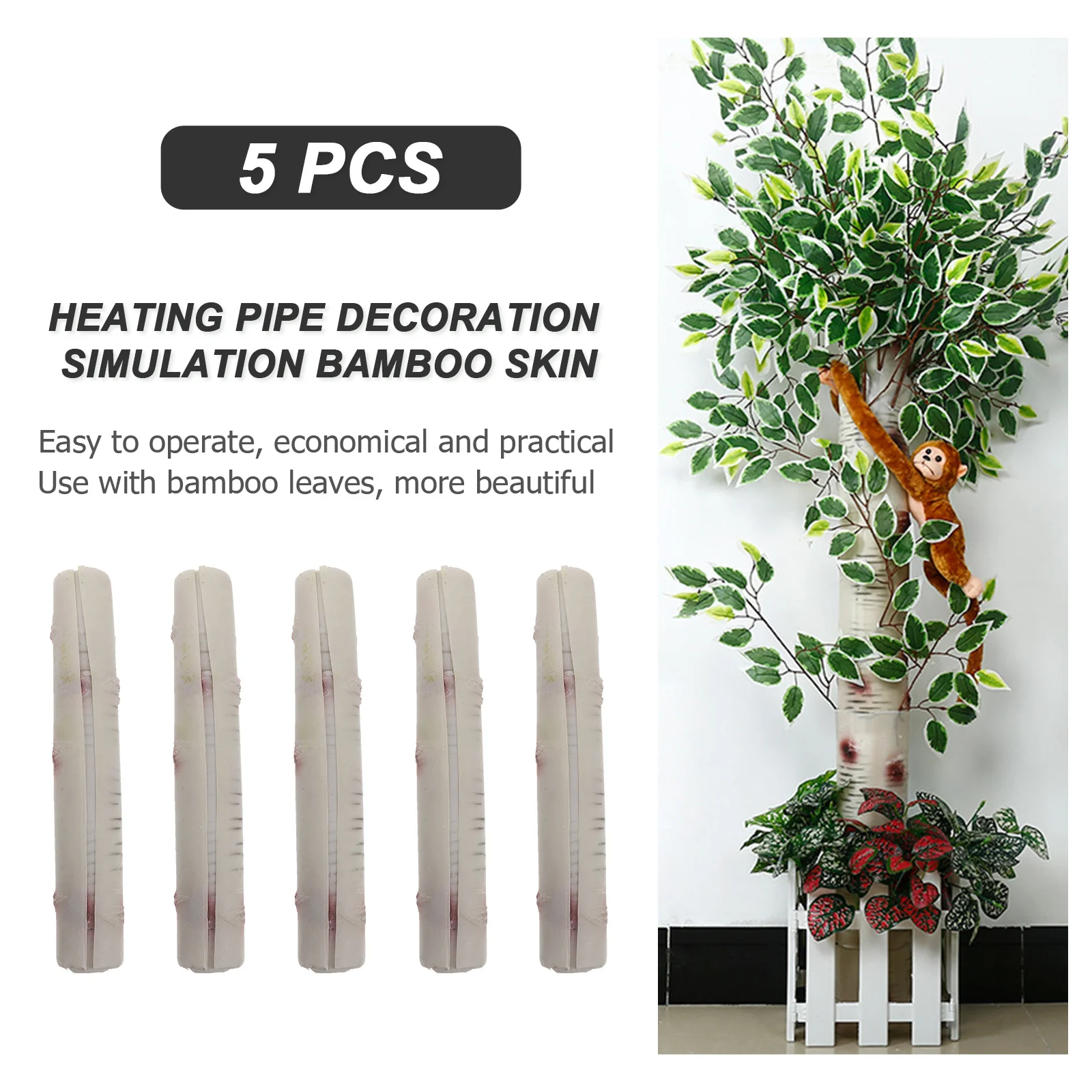 5Pcs Sewer Pipe Decorative Bark Artificial Bark DIY Decor Landscape Ornament Drain Prop DIY Decor