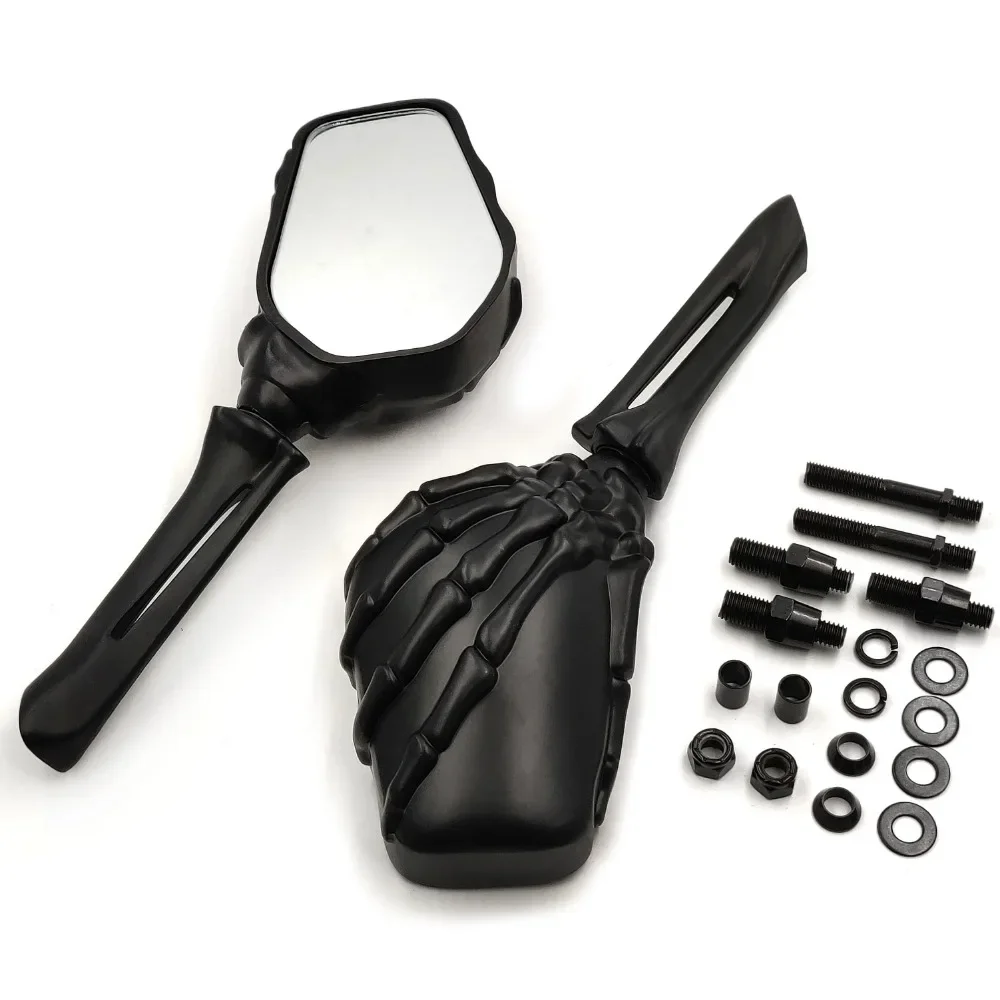 Motorcycle Mirror For Harley Heritage Springer Sportster Dyna Glide Softail V Rod Black Alloy Skull Mirror