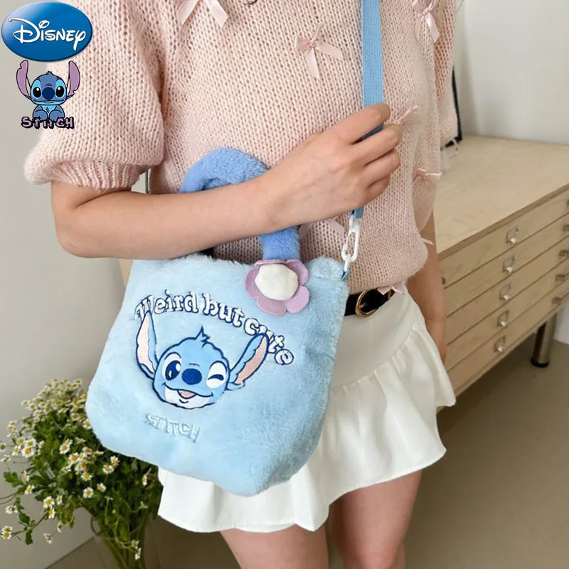 Disney Stitch Bag Plush Tote Shoulder Bag Crossbody Handbag Small Bag Plushie Storage Makeup Pouch Lilo Stitch Backpack Girl Toy