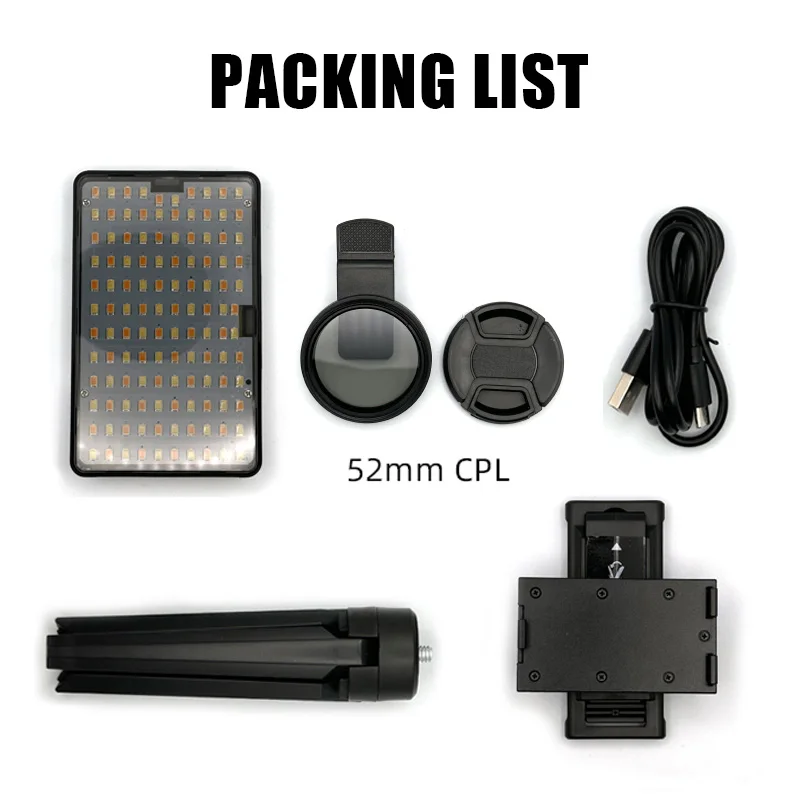 Luz de relleno para tatuaje, Reduce la luz reflectante, 120 cuentas LED con lente Cpl de 52mm, filtro polarizador Circular, luz para fotografía de tatuaje