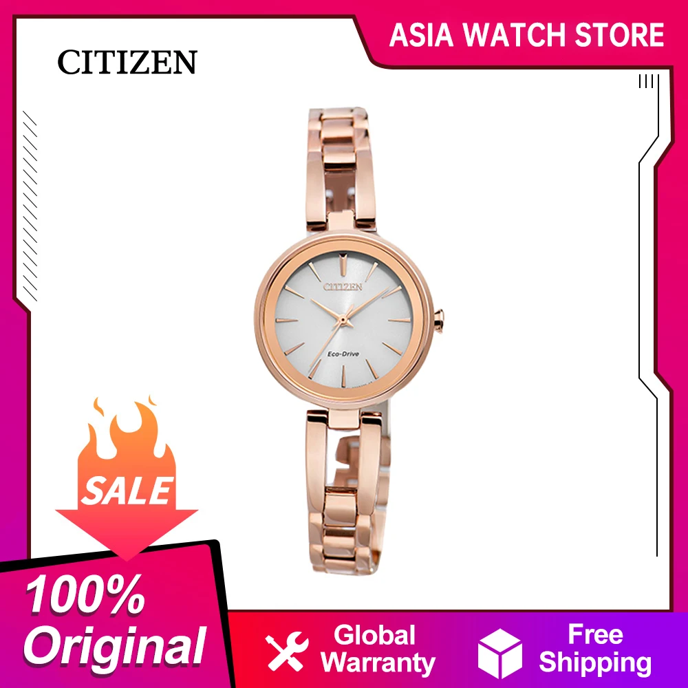 CITIZEN Women's Watch quartz watches Light Energy Stainless Steel Fashion Business Casual Women's Watch EM0639-81A