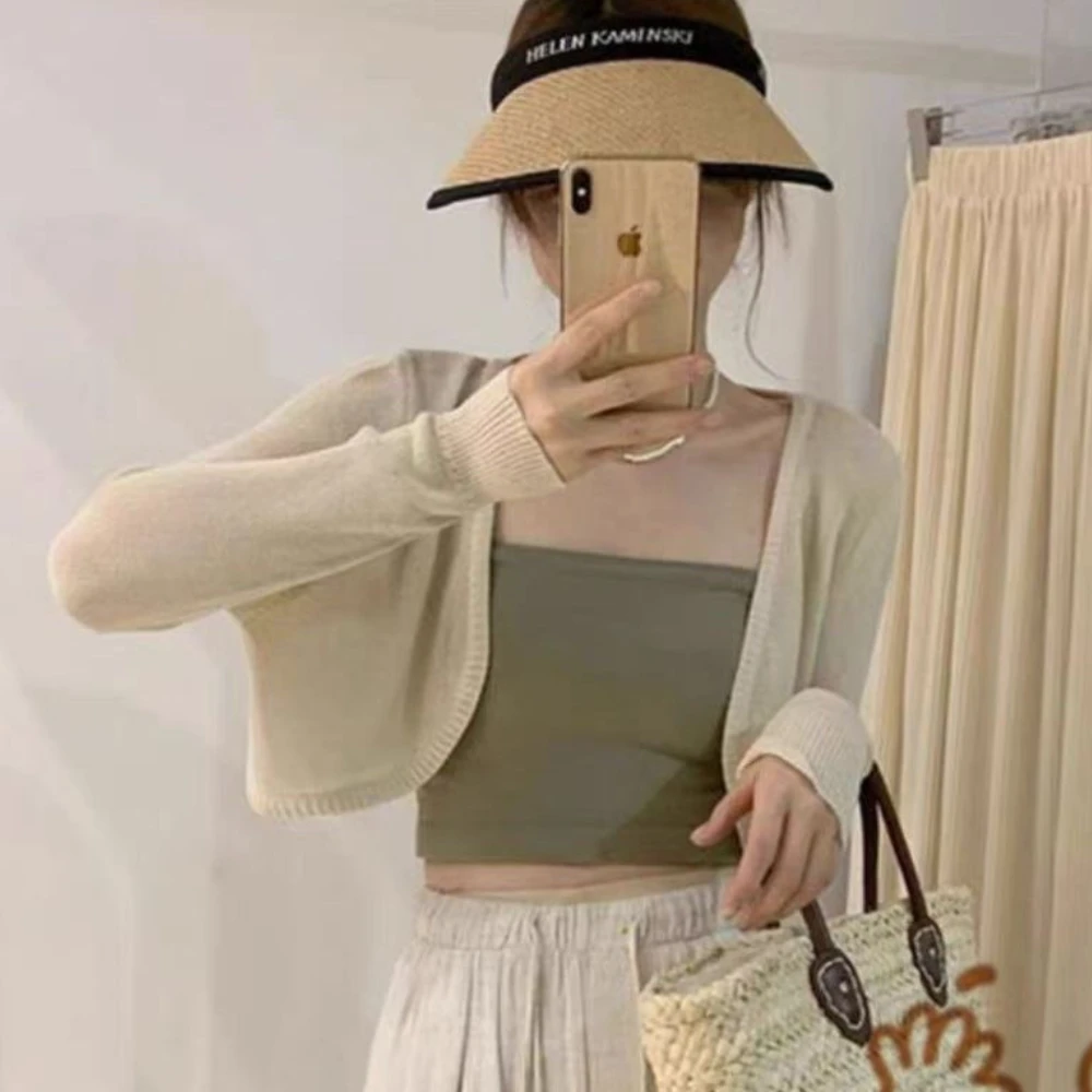 

Летний кардиган, женский укороченный корейский модный стиль, женское черное пальто, одежда с v-образным вырезом, женский свитер, верхняя одежда, милая базовая одежда