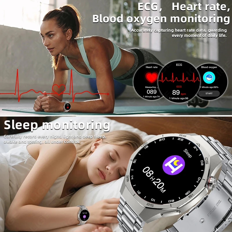 Relojes inteligentes LIGE completamente táctiles ECG monitoreo del ritmo cardíaco reloj inteligente con esfera 3D para mujer reloj inteligente deportivo monitoreo de salud Fitness