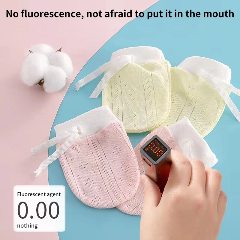 قفازات أطفال رقيقة جيدة التهوية لحديثي الولادة ، قفازات مضادة للاصطياد ، قفاز يد لحماية الوجه ، إكسسوارات للرضع ، 0-12 شهرًا ، زوج واحد