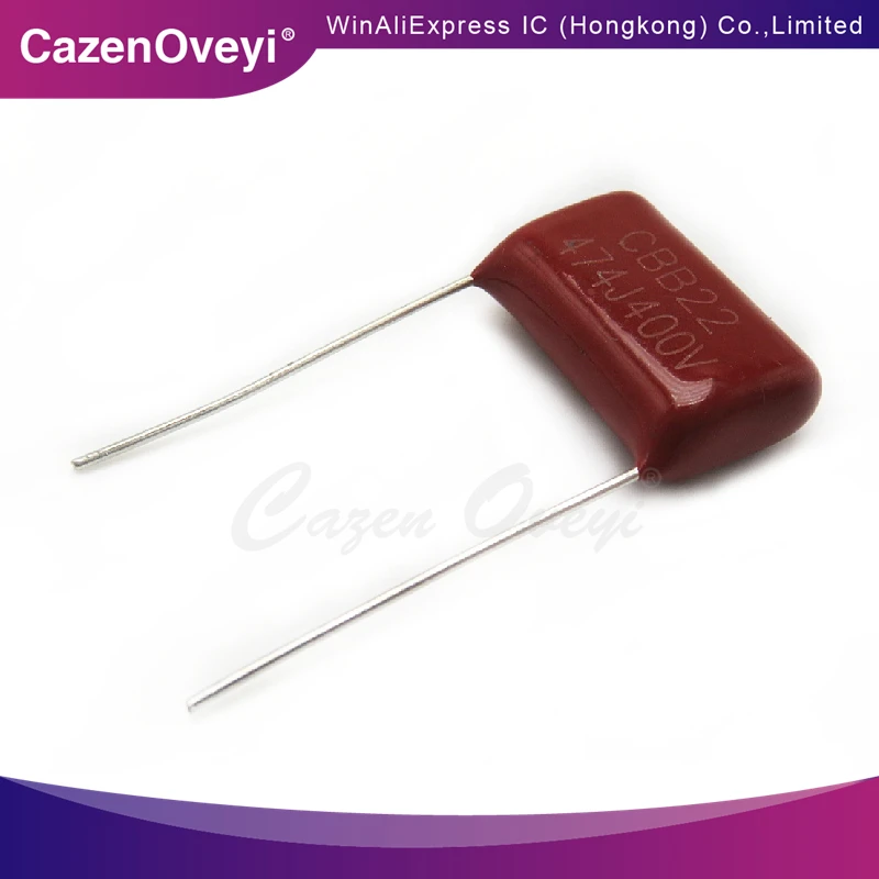 Пленочный конденсатор CBB22, 5 шт., 400 В, 474j, 474J400V, 0,47 мкФ, расстояние между ногами 15 мм