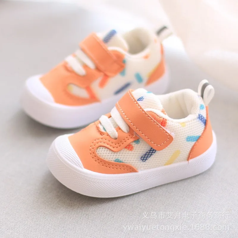 Boys Girls Casual Sneakers Kids Infant Sports Shoes Toddler Mesh Printing Sneakers Children Baby Walking Shoes Soft-soled Shoes