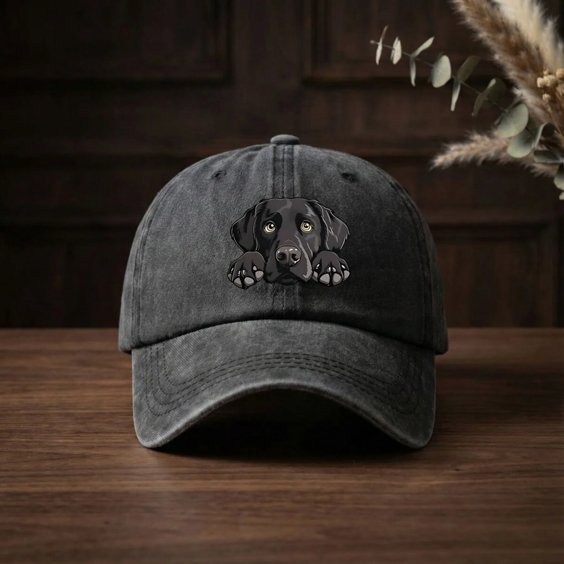 Fun Labrador Dog Print Baseball Cap Unisex Vintage Street Casual Adjustable Outdoor Hat