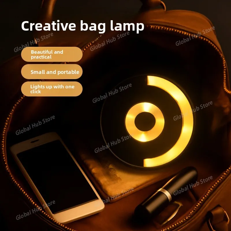 

Светильник для кошелька с автоматическим датчиком освещает свою сумку, круглая подсветка для сумки с зажимом на спине, лампа для сумки с сенсорным управлением для мамы и друзей