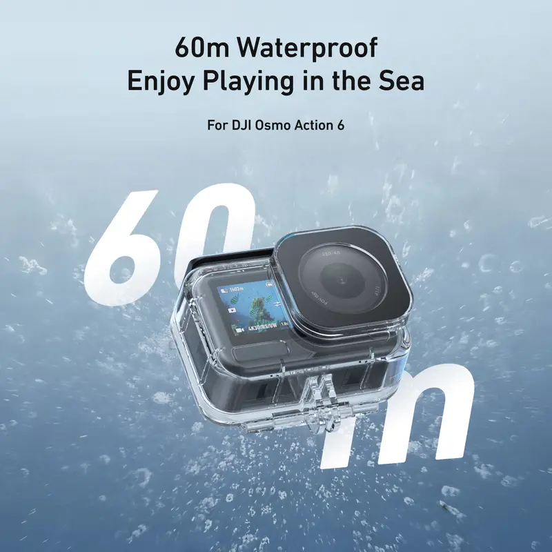 TELESIN Waterproof Case For DJI OSMO Action 6 Underwater 60M Diving Housing Cover With Dive Filter For DJI Action 6 - Image 2