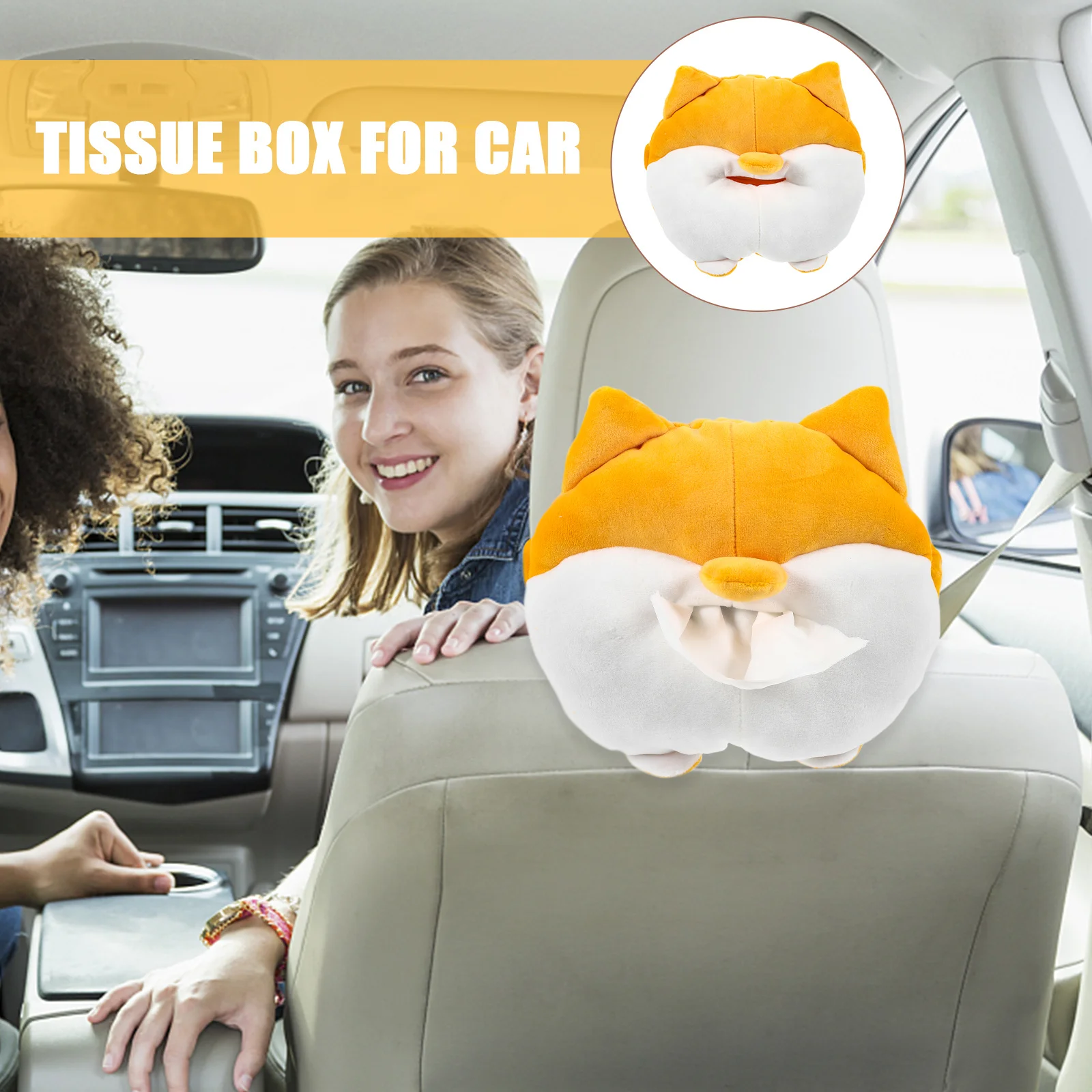 

Box Cartoon Dog Design Tissue Dispenser For Car Home Office Desktop Storage Case Napkin Holder Decorative Tissue Box For Car