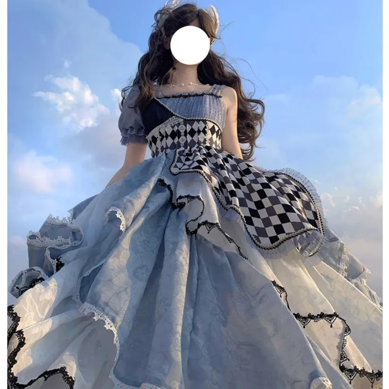 

Оригинальный дизайн Op [Blooming in The Ice Plain] Асимметричная спиральная юбка